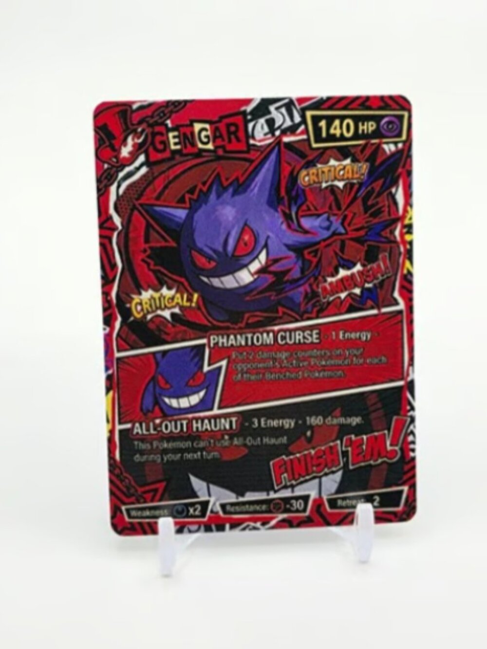 GENGAR Fan-Art READ DISCRIPTION: HOLO GENGAR Card GENGAR Pokemon Card p1